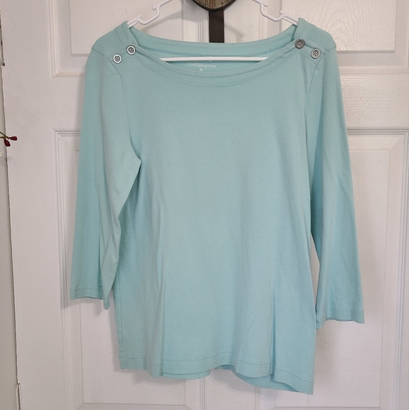 (1371) Croft and Barrow Woman's Long Sleeve Blouse, Size: Medium, Light Blue - Picture 1 of 11
